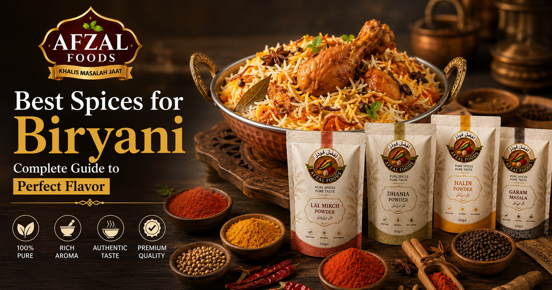 Premium spices for flavorful Pakistani biryani by Afzal Foods
