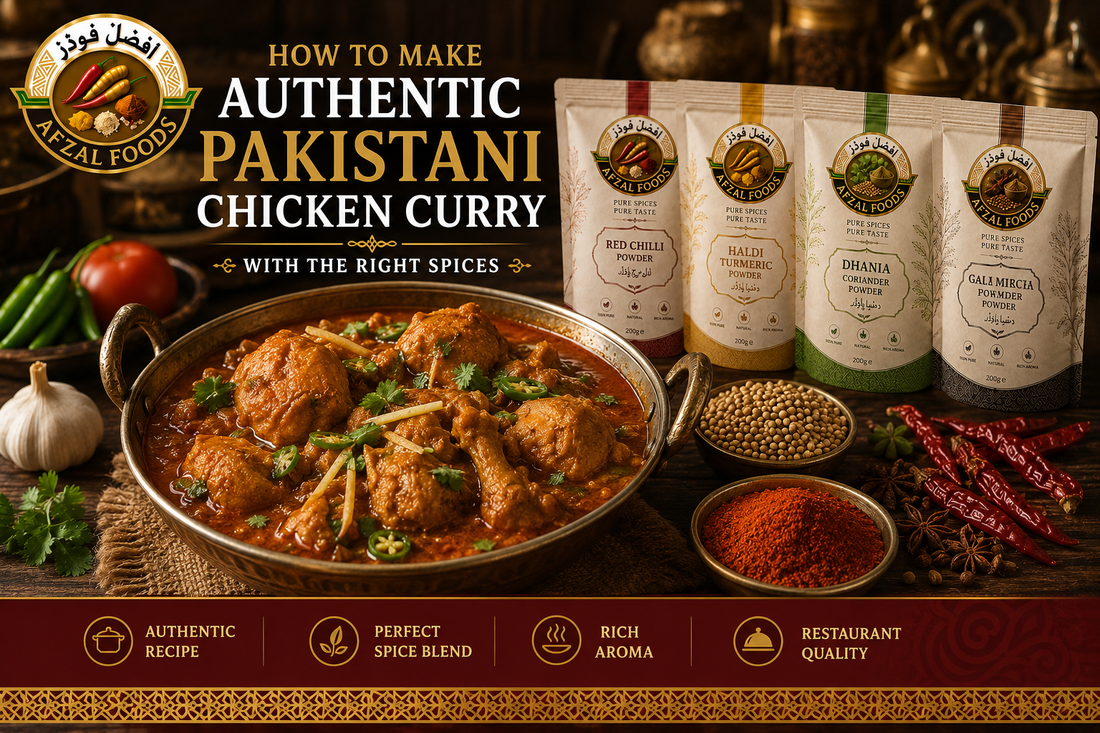     Homemade Pakistani Chicken Curry with Garam Masala and premium spices by Afzal Foods