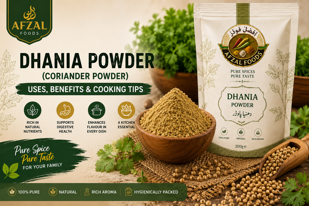 Fresh Coriander Powder (Dhania Powder) used in Pakistani recipes