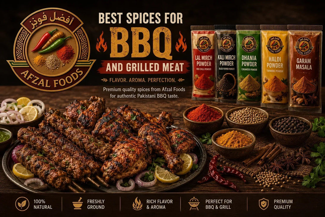 Best spices for BBQ and grilled meat in Pakistan including red chilli, black pepper, coriander and garam masala