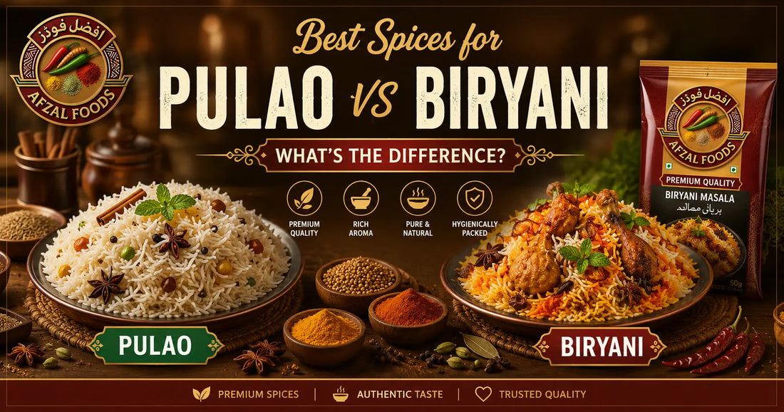 Difference between Pulao spices and Biryani spices explained by Afzal Foods